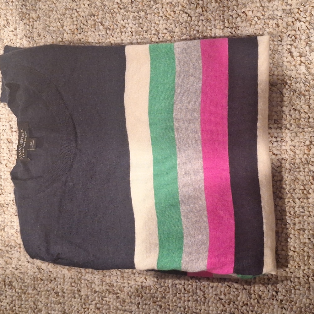 Banana Republic Woman's Multicolor Striped Crewneck Sweater
